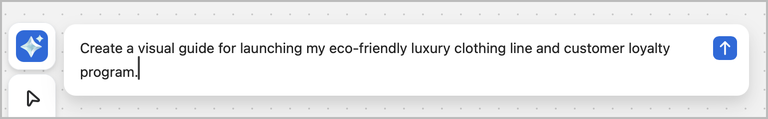 An image demonstrating Whiteboard's Content Generation Prompt Box